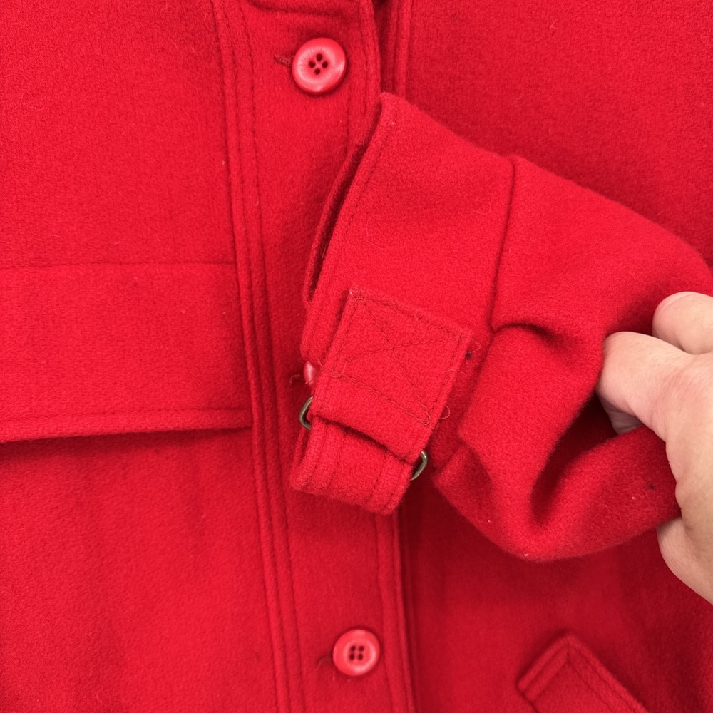 The WOOLRICH Woman Pure Wool Jacket Coat Made‎ USA Red Small EVC Lined 80s - Picture 7 of 15